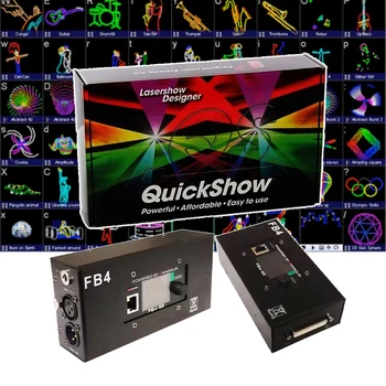 Quickshow FB4 вид мравояд Външен софтуер за лазерно дизайн DMX Потребителски ефект лъч Графика лога Текст Домашно парти и Дискотека с DJ проектор