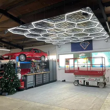 Потолочное осветление изложбена зала под формата на сот за почистване на автомобили с шестоъгълни подробности led работна лампа за гараж led лампа за гараж