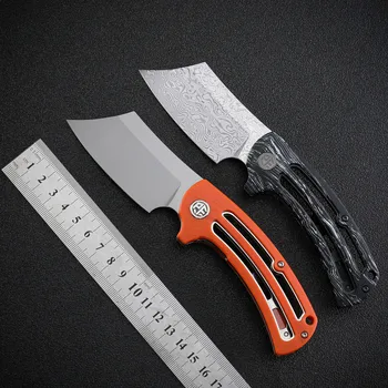 Вкаменени риби K110 стоманен Нож Сгъваем Нож Дамасский модел G10 керамика сачмен лагер открит EDC къмпинг ловни ножове PFE01