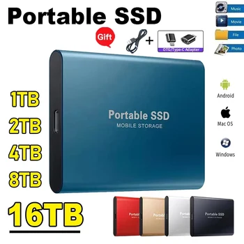 Преносим SSD-диск 1 TB Високоскоростен Мобилен Твърд диск 500 GB Външен склад с интерфейс Type-C USB 3.1 за Лаптоп/PC/ Mac