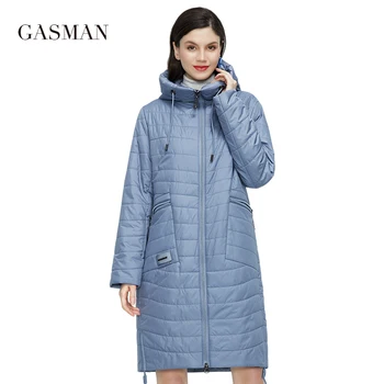 GASMAN 2022 Нова дамски пролетно яке Есен дамско палто Дълга парк Модни дамски якета дамски от фин памук 81858