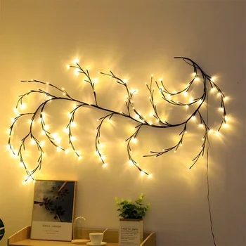 Коледна украса, осветление, ротанговое дърво, led клонка, Хол, спалня, топло бяло вътрешно осветление, Върба ротанговый лампа