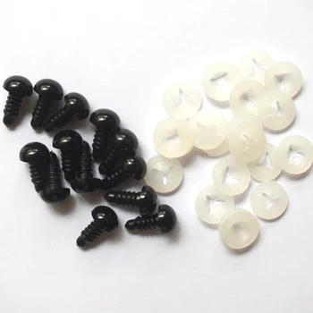 1000 бр. черни пластмасови защитни око 10 мм, аксесоари за кукли ръчен труд за амигуруми