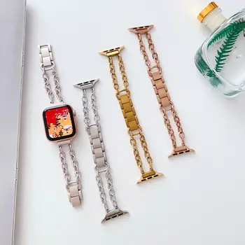 Луксозна Двойна Обтегач от Неръждаема Стомана Star за Apple Watch Band 8 7 6 3 5 Se Гривна iWatch Ultra 49 мм 45 мм 42 мм 44 мм