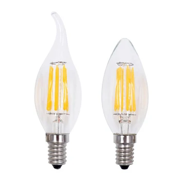Led лампа с нажежаема жичка E27 220V 2W 4W 6W C35 крушка на Едисон в ретро-старинен ретро стил, студен бял Топъл бял лампа