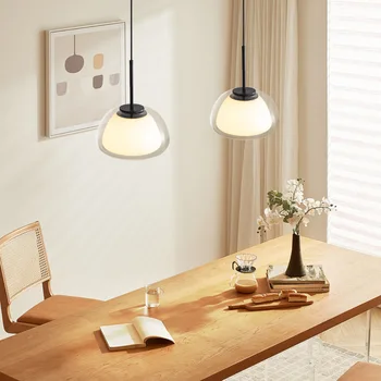Модерни led стъклени висящи лампи в скандинавски минималистичном стил, нощна лампа във формата на желе, на датската нощна лампа, хол, спалня, кухня, домашен декор, блясък