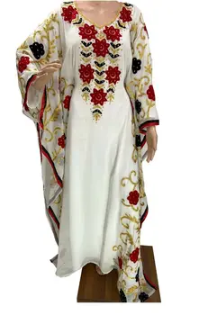Дубайское рокля Мароко бяла рокля от жоржета Рокля е много необичайно дълга рокля с Дължина прозрачна рокля 60 инча