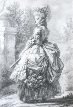 мария-Антоанета-на разходка-по-градина Луиза Елизабет Виже Льо Брюн, възпроизвеждане на картини с маслени бои, платно, 100% ръчна изработка