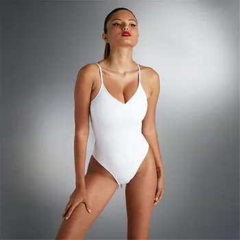 Дамски бански 2023, летен комплект бикини за почивка на море, V-образно деколте, през цялата деколте, секси жена обикновен бански-бикини