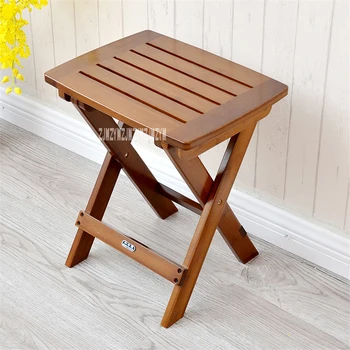 Модерен лесен портативен сгъваем бамбуков стол от качествено масивно дърво, малка пейка, стол за риболов на открито, домакински квадратен табуретка