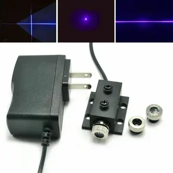 Фокусируемый модул диоден лазер с кръстосани линия 405 nm 50 Mw лилаво/синьо на точки с радиатор адаптер