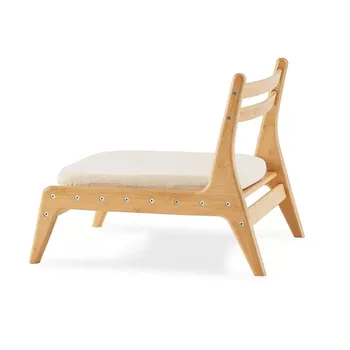Седалка за медитация с възглавница Стол Татами Стол с облегалка за пол, Бамбук мебели за дома хол Японски стол Зайсу без крака