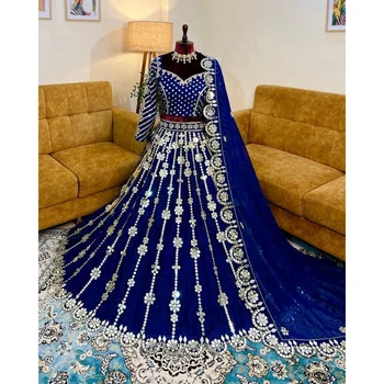 Несшитая блуза Lehenga Choli, наполовина зашити Ланг, топ за сватба, индийски дизайнер, етнически сватба
