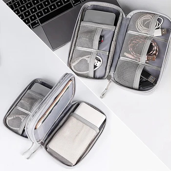 Чанта-органайзер за кабели, пътна чанта органайзер за пренос на данни, калъф за слушалки, захранване, чанта за съхранение, водоустойчив многофункционален преносима